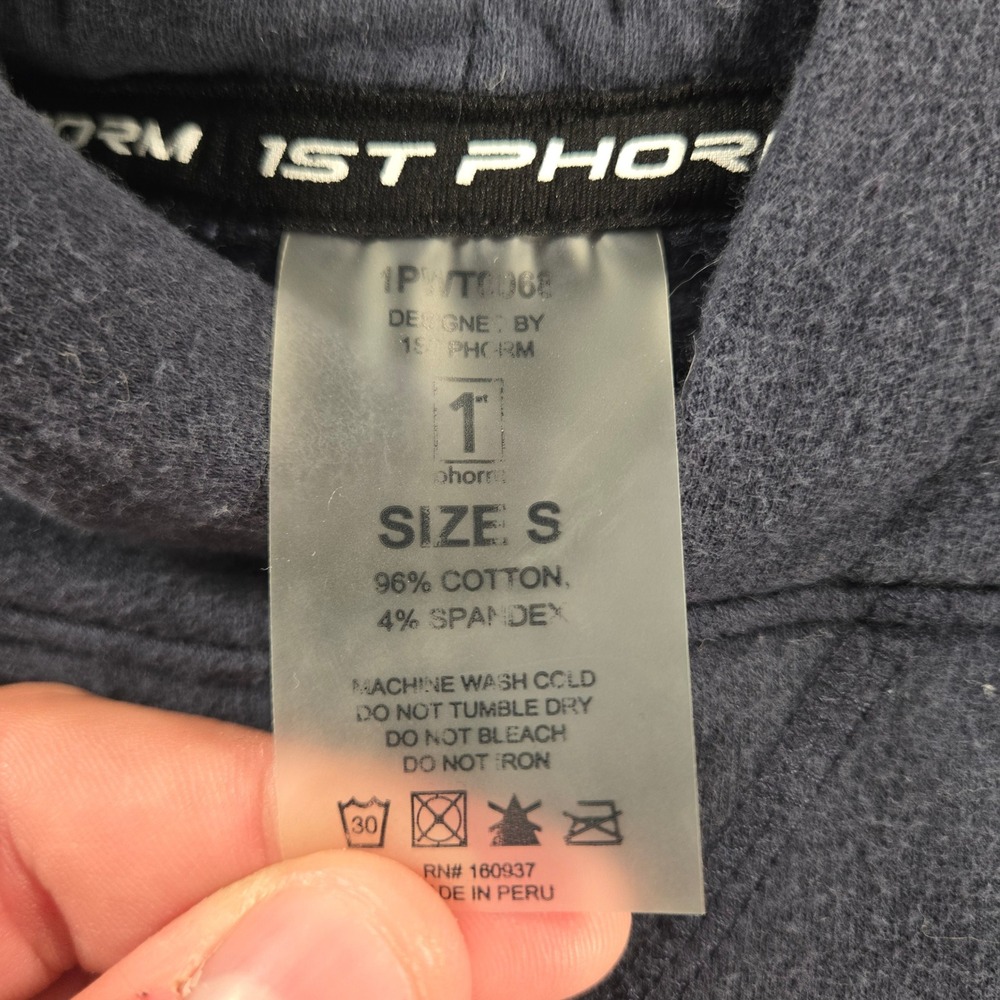 1st Phorm Hoodie Womens Size S Charcoal Grey Embroidered Logo Athletic Pullover - Picture 3 of 7